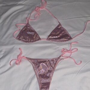 SHEIN Glittery Pink Bikini Set